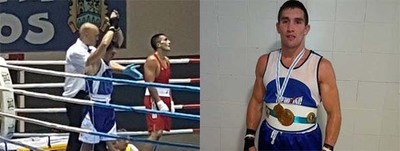 O goians Charly Lpez proclmase Campin Galego de Boxeo