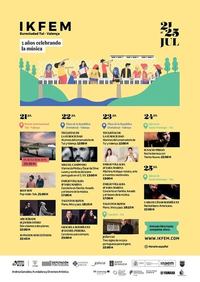 IKFEM abre este viernes su V edicin con 10 pianos simultneos en el Puente Internacional Tui - Valena