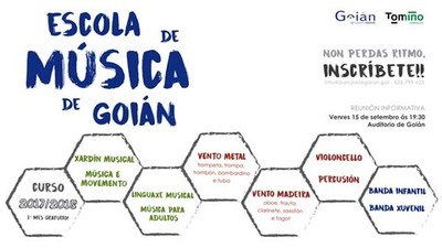 A escola de msica da Agrupacin Musical de Goin ten aberto o prazo de inscricin para o curso acadmico 2017/2018
