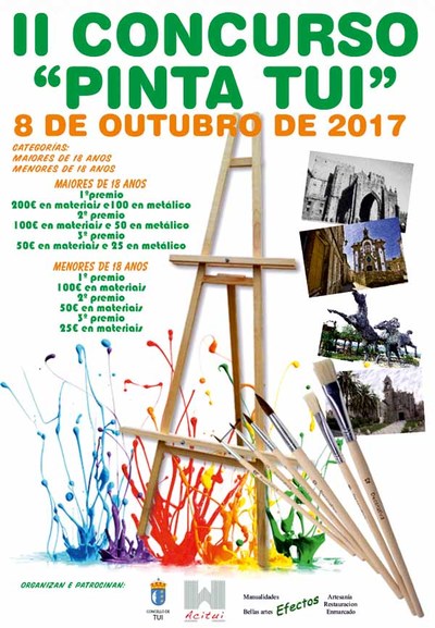 O domingo 8 de outubro celebrarase o II Concurso de Pintura ao aire libre -Pinta Tui-
