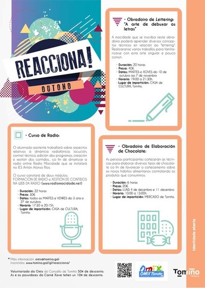 Nova programacin de cursos e actividades en Tomio