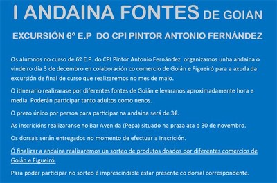 Alumnos do CPI Pintor Antonio Fernndez de Goin organizan unha andaina