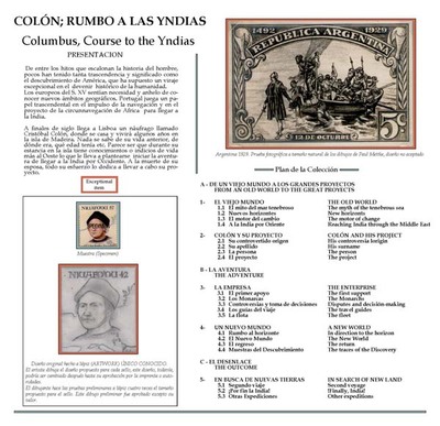 Medalla de Oro para la coleccin filatlica -Coln Rumbo a las Indias- del guards J. ngel Gndara