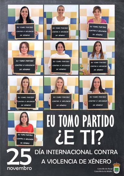 Profesoras da Escola Infantil Galia Azul do Rosal participan na campaa contra a violencia de xnero 