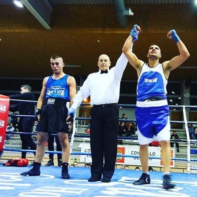 Ismael Prez do Spartan Team proclmase Campin Galego de Boxeo