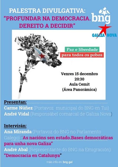 Charla divulgativa en Tui -Profundar na democracia. Dereito a decidir-
