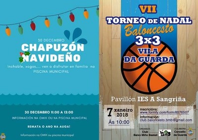 Baloncesto, ftbol e unha carreira popular: A Guarda celebra o Nadal tamn con deporte