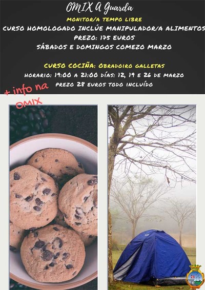 A OMIX da Guarda impulsa un curso de monitor/a de tempo libre e un obradoiro de galletas para marzo