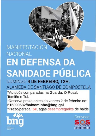 O BNG fai un chamanento @s veci@s do Baixo Mio para que secunden a manifestacin en defensa da sanidade pblica 
