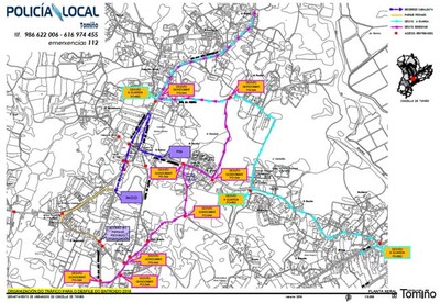 Dispositivo especial de trfico para o desfile do -Venres de Foliada-en Tomio