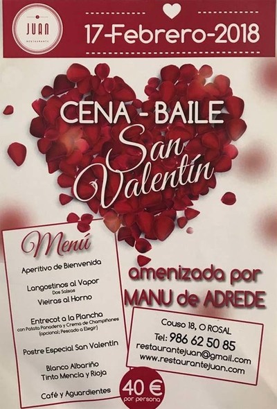 Cena-Baile de San Valentn este sbado en el Restaurante Juan