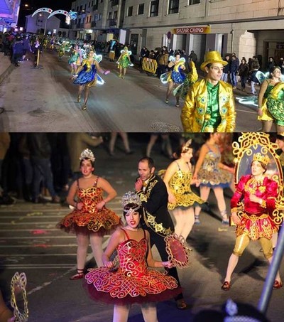 As comparsas de Tomio, estrelas nos desfiles de entroido de Galicia e Portugal