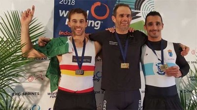 Damin Alonso Alonso consigue dos medallas de oro y una de bronce en los campeonatos del mundo de remoergometro