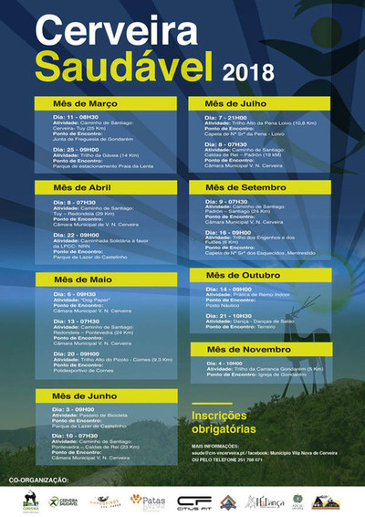 -Cerveira Saudvel- 2018 prope Caminhos de Santiago, trilhos, dana, remo e ao de sensibilizao animal