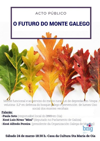 Acto pblico do BNG este sbado en Oia sobre o futuro do monte galego