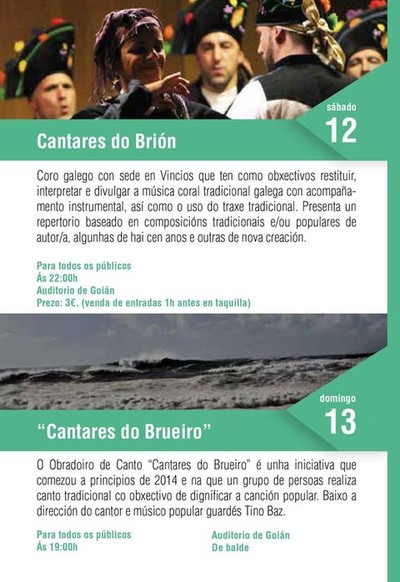 Fin de semana de msica coral tradicional en Tomio cos Cantares do Brin e Cantares do Brueiro