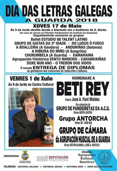Beti Rey homenaxeada este venres co gallo do Da das Letras Galegas 2018 na Guarda