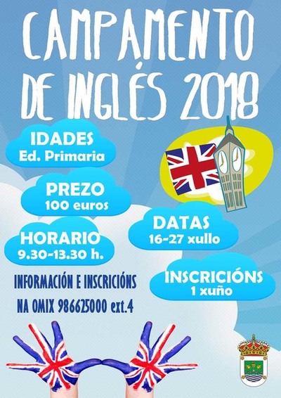 Derradeiras prazas vacantes para o Campamento de Ingls no Rosal