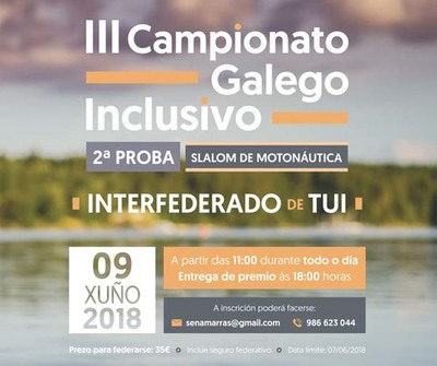 Este sbado celbrase en Tui a segunda proba do III Campionato Galego Inclusivo de Slalom de Motonutica 