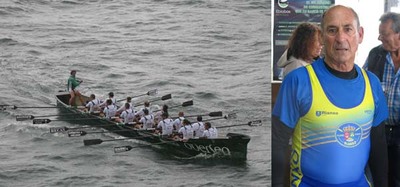 Meira gaa a regata organizada por Piueiro coma homenaxe s vellos remeiros de A Guarda 