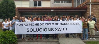 A comunidade educativa do IES A Sangria en contra do peche do Ciclo de Carrocera