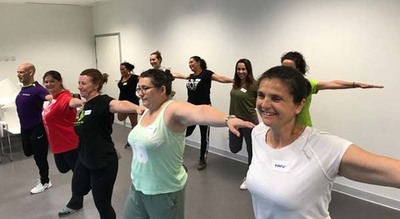 Jos Fandio imparte una clase de Aerobic Diver para el Personal de Urgencias del Hospital lvaro Cunqueiro