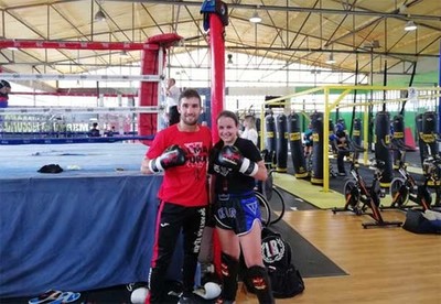 Os goianeses Uxa Rodrguez e Charly Lpez preparanse para participar nos Campionatos Nacionais de Kick Boxing e Boxeo