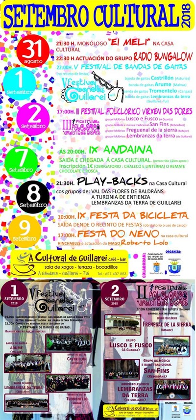 Guillarei acolle o Setembro Cultural 2018
