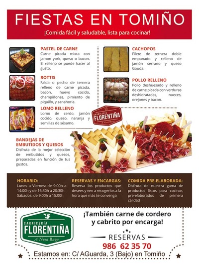 Carnicera Florentia te ofrece en estas Fiestas en Tomio comida fcil, saludable y lista para cocinar