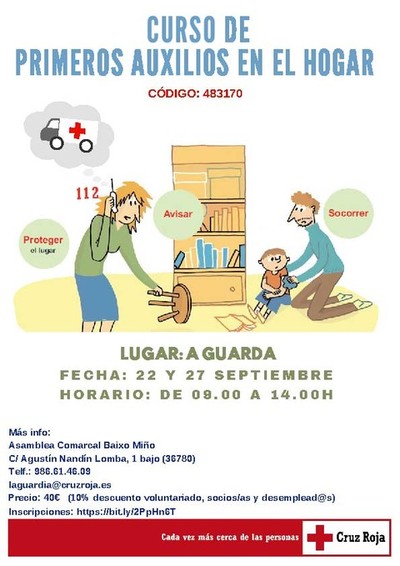La Asamblea Comarcal de Cruz Roja Baixo Mio organiza un Curso primeros auxilios en el hogar