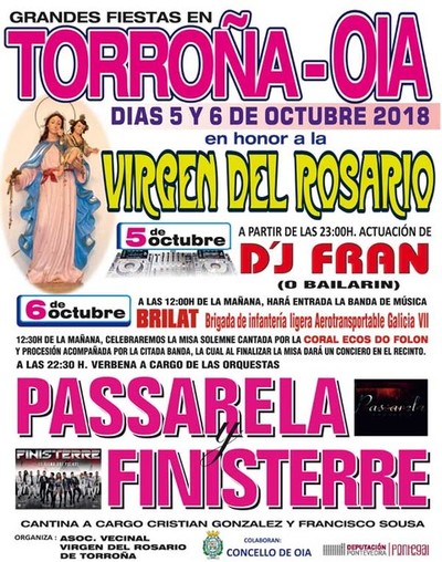 Grandes fiestas en Torroa(Oia) el 5 y 6 de octubre