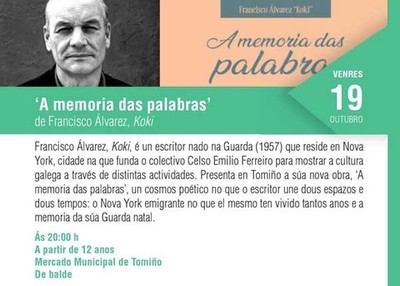 O escritor guards Francisco lvarez ?Koki- presenta o seu novo libro no mercado de Tomio