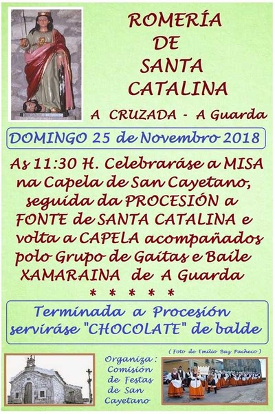 A Guarda acolle a Romera de Santa Catalina o 25 de novembro