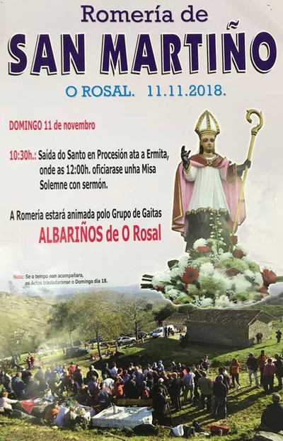 As choivas obrigan a trasladar a Romera de San Martio ao domingo 18 de novembro no Rosal