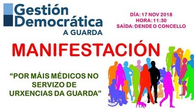 Manifestacin por ms mdicos en el servicio de urgencias de A Guarda 