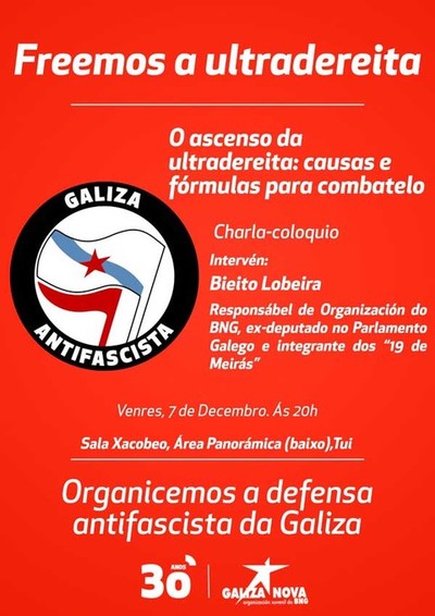 -Freemos a ultradereita- Charla divulgativa de Galiza Nova este venres en Tui