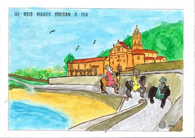 Un alumno de 6 de primaria do CEIP de Refoxos gaa o concurso de debuxo infantil -Os Reis Magos chegan a Oia-