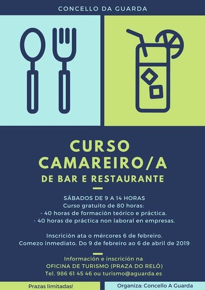 Este mrcores pechan as inscricins para o novo curso para a formacin de camareiros-as en bares e restaurantes na Guarda