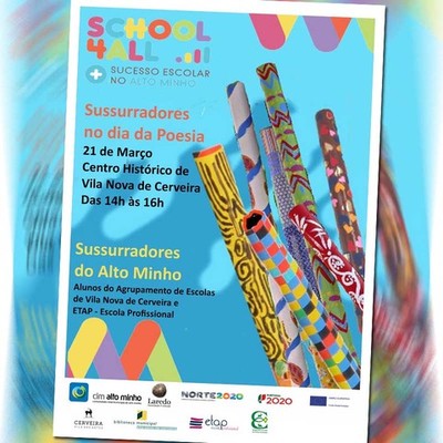 Estudantes cerveirenses sussurram poemas pelo centro histrico