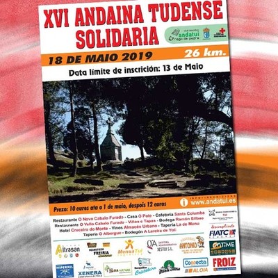 A XVI Andainatudense Solidaria 2019 ter lugar o 18 de maio