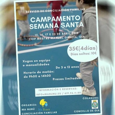 Oia acolle un campamento infantil de Semana Santa
