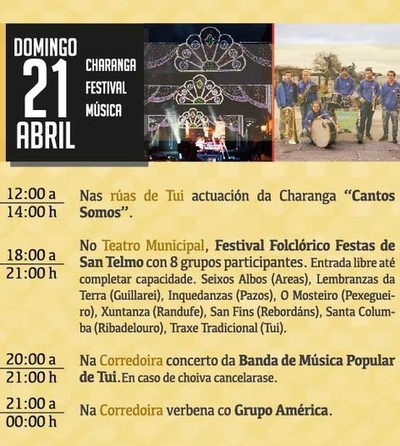 Oito grupos tudenses participan no Festival Folclrico Festas de San Telmo este domingo