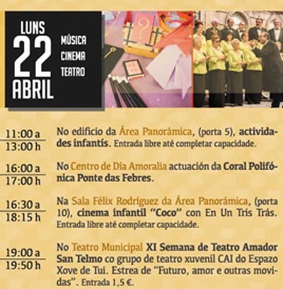 As actividades infants e a XI Semana de Teatro Amador configuran a programacin do luns nas festas de San Telmo