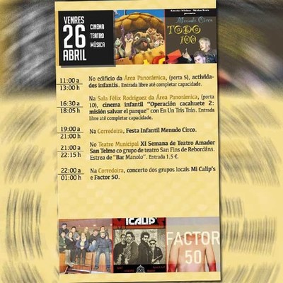 Actividades para pblico infantil e concerto de Mi Calips e Factor 50 ma venres nas festas de San Telmo