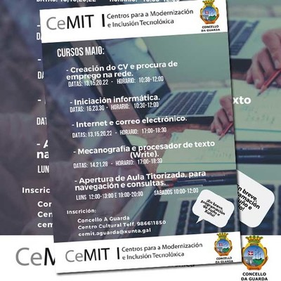 ltimas prazas libres na oferta formativa para o mes de Maio na Aula CeMIT da Guarda