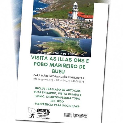 Aberto prazo de inscricin para a Excursin -visita s Illas Ons e a localidade marieira de Bueu-