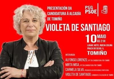 -ACTO SUSPENDIDO- Violeta de Santiago Moure encabezar a candidatura dos socialistas de Tomio s vindeiras eleccins municipais