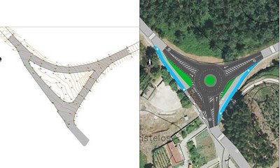 A Deputacin mellorar a seguranza viaria da EP-3101 no lugar de Cristelos en Tomio cunha nova glorieta