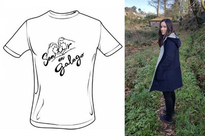 Nar Melo Pazos, natural de Santa Mara de Tebra, gaa o concurso de deseo da camiseta Da das Letras Galegas de Tomio
