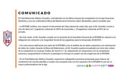 El Mecalia Atl. Guards afronta la ltima semana de competicin de la Liga Guerreras Iberdrola